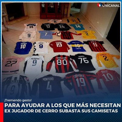 Ex Cerro Porteño subastará camisetas para recaudar fondos