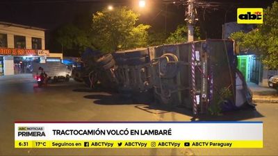 Tractocamión volcó en Lambaré - ABC Noticias - ABC Color