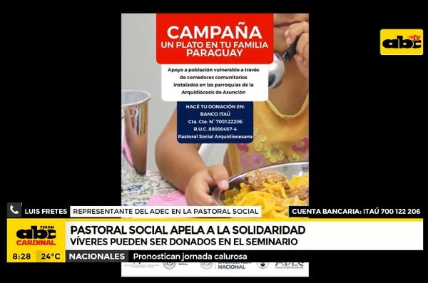 Pastoral social apela a la solidaridad y pide conciencia sobre higiene - ABC Noticias - ABC Color
