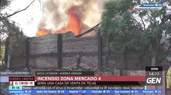 Depósito arde en llamas en zona del Mercado 4 - ADN Paraguayo