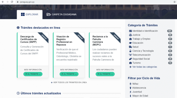 Resaltan aumento de trámites en línea a través del Portal Paraguay - .::RADIO NACIONAL::.