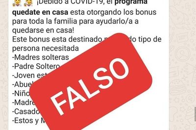 Mensajes sobre bonos en supermercados son falsos, aclaran
