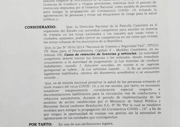 Caminera no multará por licencia de conducir vencida hasta el 31 de mayo