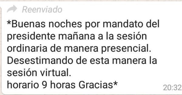 No habrá sesión virtual