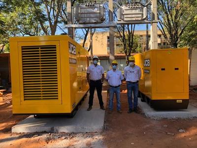 Hospital de contingencia en Itauguá, construido por Implenia, dispone de generadores JCB