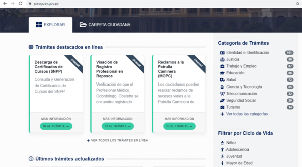 Aumento de trámites en línea a través del Portal Paraguay - Paraguay Informa