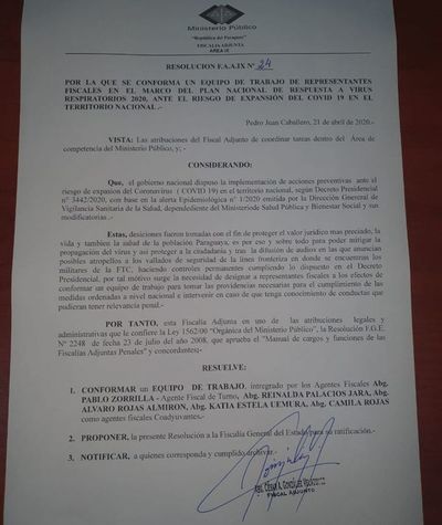 Fiscalía conforma equipo de trabajo para hacer cumplir cierre de frontera