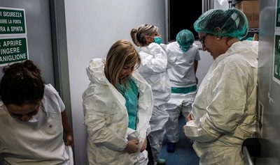 Práctica de evacuación de enfermos de COVID19 en Palacio de López