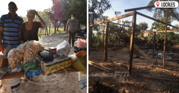Vio convertirse en cenizas su humilde vivienda y hoy los pobladores le construirán un nuevo hogar