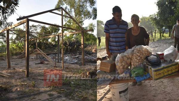 MUJER QUE SUFRIÓ LA QUEMA TOTAL DE SU VIVIENDA RECIBIÓ UNA AVALANCHA DE AYUDA.