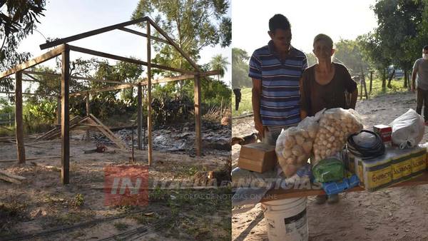 MUJER QUE SUFRIÓ LA QUEMA TOTAL DE SU VIVIENDA RECIBIÓ UNA AVALANCHA DE AYUDA. 