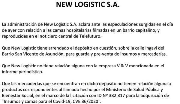Aclaran que camas hospitalarias no tienen relación con licitaciones públicas