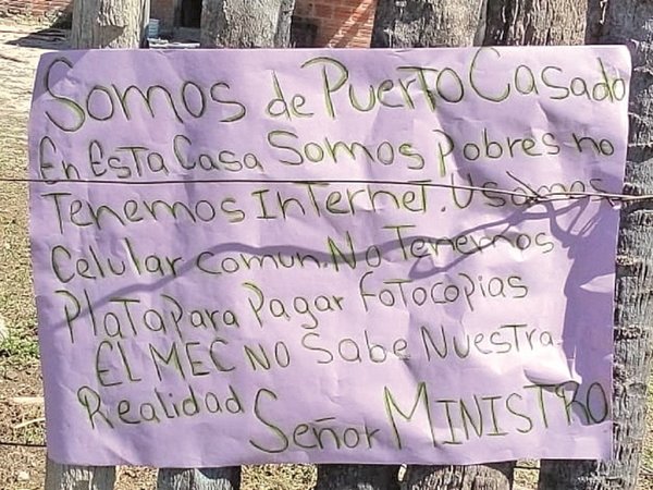 “Tenemos celular común”, dicen a Petta los alumnos de zonas rurales