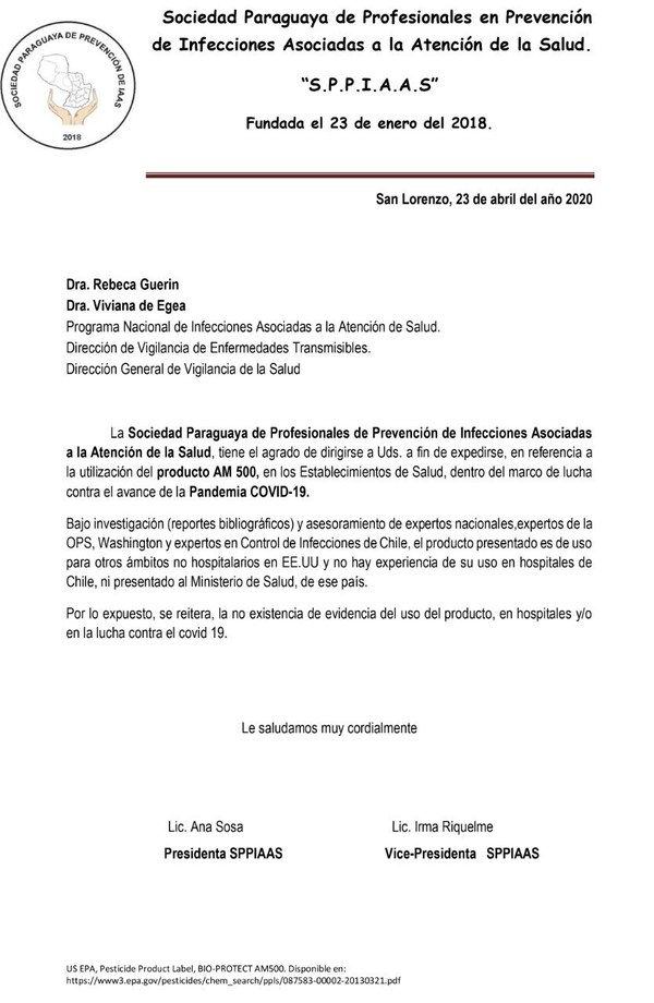 COVID-19: Especialistas en infecciones afirman que producto AM-500 es de uso NO hospitalario en EEUU - Paraguay Informa