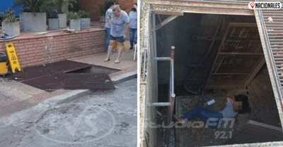 Mujer cayó en un alcantarillado en Asunción
