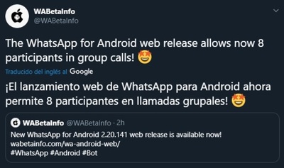 Whatsapp: Ya es oficial, se puede realizar videollamada grupal hasta 8 participantes » San Lorenzo PY