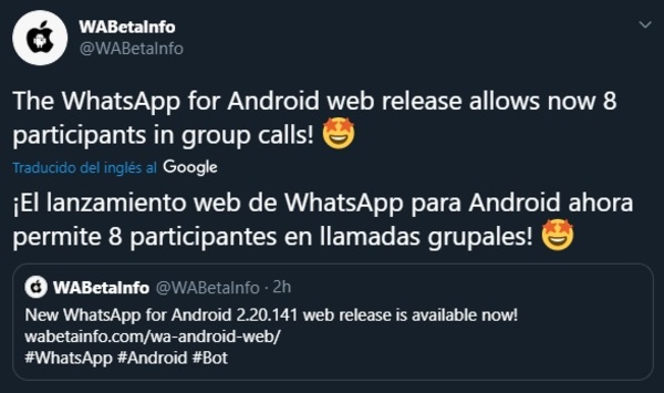 Whatsapp: Ya es oficial, se puede realizar videollamada grupal hasta 8 participantes » San Lorenzo PY