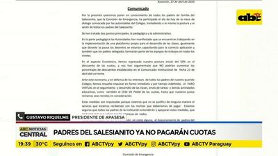 Padres del Salesianito ya no pagarán cuotas - ABC Noticias - ABC Color
