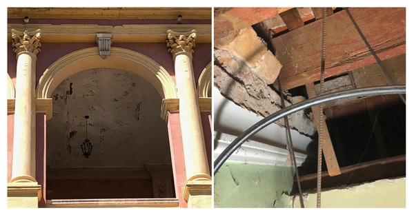 Parte de la estructura del Palacio de López está en riesgo de desplome