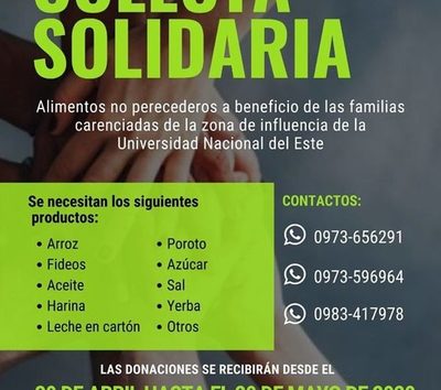 Alistan colecta solidaria en la UNE
