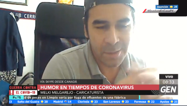 HOY / Melki Melgarejo, caricaturista paraguayo en Canadá, sobre humor en tiempos de coronavirus