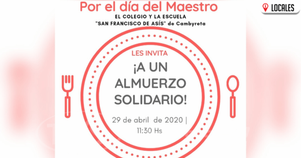 Docentes por su día entregarán almuerzo solidario a los más vulnerables en Cambyretá