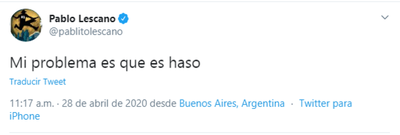 "Mi problema es que es haso", he´i Pablito Lescano | Crónica
