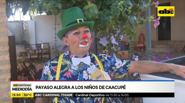 Payaso alegra a los niños de Caacupé - ABC Noticias - ABC Color