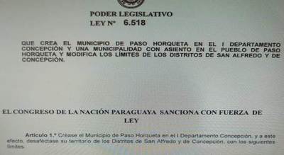 Paso Horqueta ya es distrito oficialmente | Radio Regional 660 AM