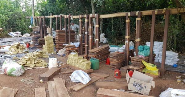 Destruyen un campamento de drogas en medio del bosque