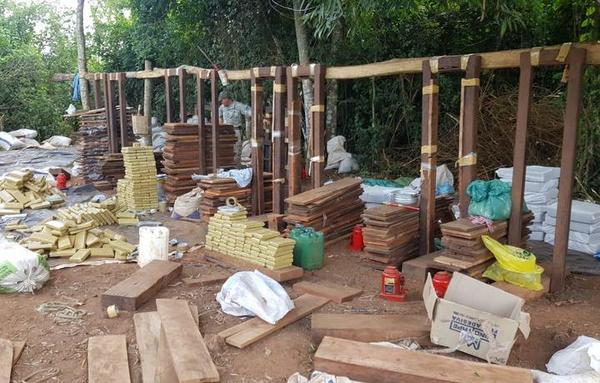 Destruyen un campamento de drogas en medio del bosque