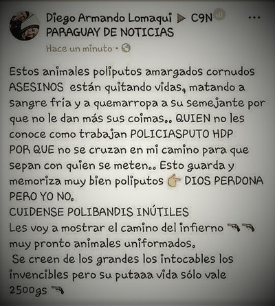 AMENAZAN desde la CARCEL a Policías a través de REDES SOCIALES