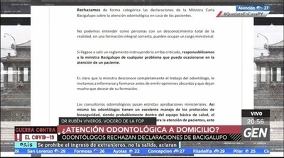HOY / Odontólogos rechazan declaraciones de Carla Bacigalupo, ministra de Trabajo, sobre la atención domiciliaria