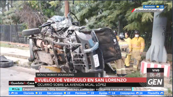 HOY / Esta madrugada se registró un accidente de tránsito sobre la Avenida Mariscal López, frente a la Ciclovía de San Lorenzo