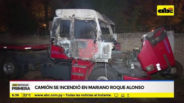 Camión se incendió en Mariano Roque Alonso - ABC Noticias - ABC Color