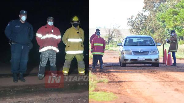 BOMBEROS DE CAPITÁN MEZA APOYAN PUESTOS DE CONTROL SANITARIO.