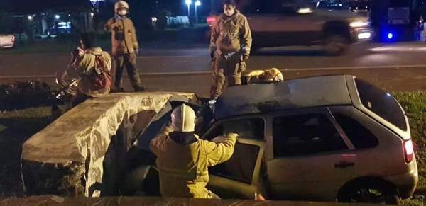 TRES HERIDOS EN UN ACCIDENTE SOBRE LA RUTA 6 EN BELLA VISTA 