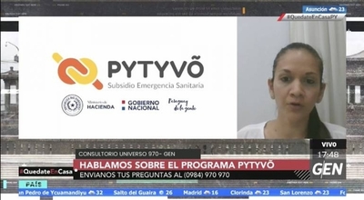 HOY / Avances y dudas acerca del programa Pytyvõ , nos comenta más la directora de Estudios Económicos del Ministerio de Hacienda, Carmen Marín