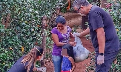 Leryn Franco sigue con la entrega de víveres a familias carenciadas