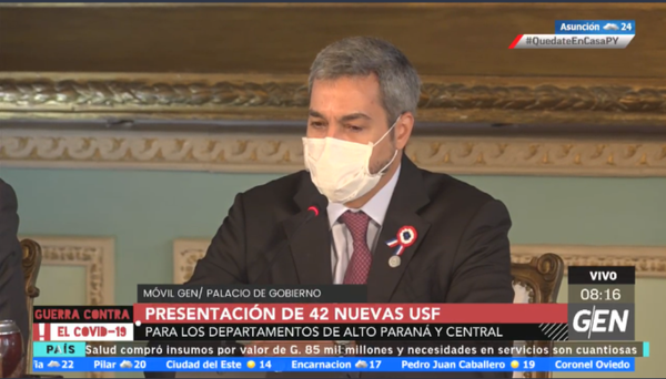 HOY / Mario Abdo, Presidente de la República, sobre presentación de nuevas unidades de Unidades de Salud Familiar