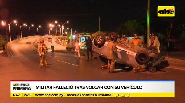 Militar falleció tras volcar con su vehículo - ABC Noticias - ABC Color