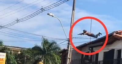 Laurelty: un chileno se tiró desde el techo de un segundo piso