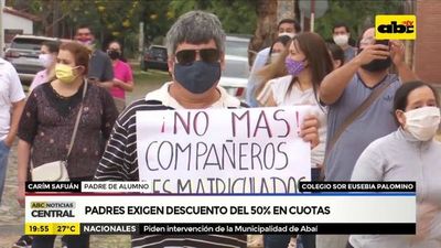 Padres exigen descuento del 50% en cuotas - ABC Noticias - ABC Color
