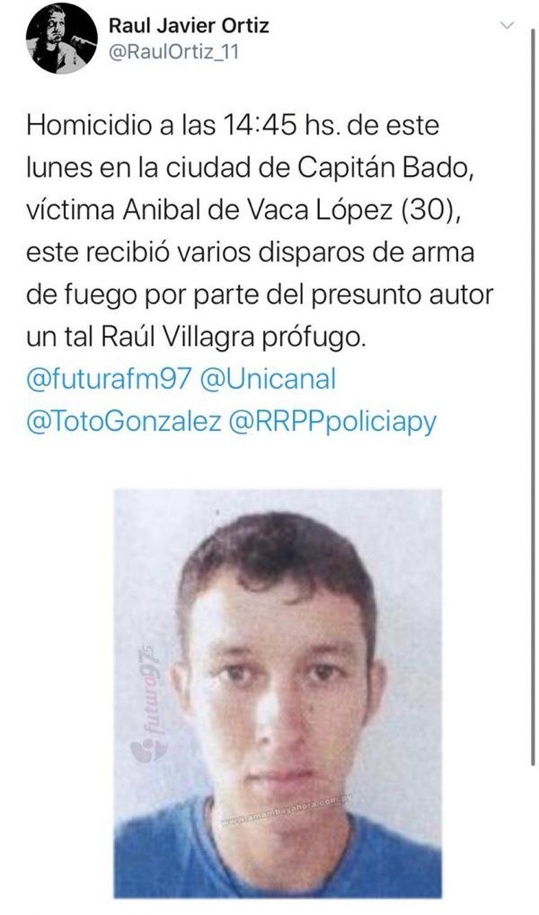 Acribillaron a De Vaca en Capitán Bado