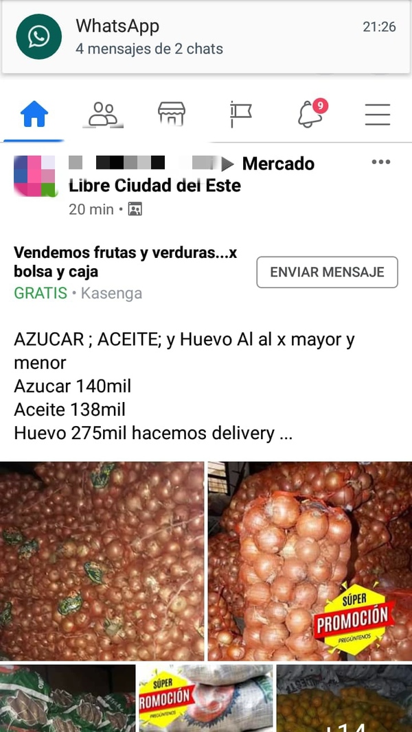 CONTRABANDO es ofertado LIBREMENTE en Facebook