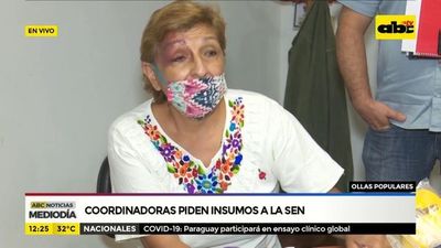 Coordinadoras de ollas populares piden insumos a la SEN - ABC Noticias - ABC Color