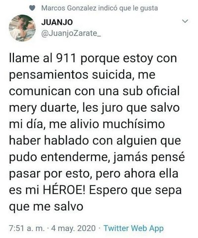 Una agente del 911 ayudó a evitar un suicidio | Crónica