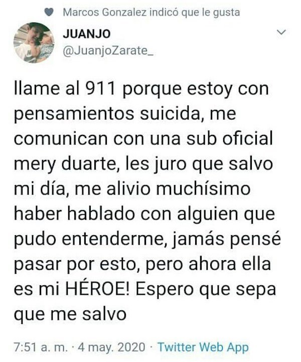 Una agente del 911 ayudó a evitar un suicidio | Crónica