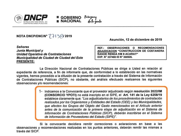 “HISTORICO” negociado del intendente Prieto es IMPUGNADO por Contrataciones Pública