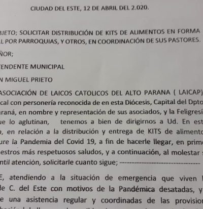 Laicos piden a Prieto que siga distribuyendo los kits de alimentos a familias vulnerables – Diario TNPRESS